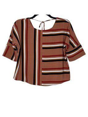 Express Womens Blouse Size XS Round Neck Oversized Stripe Dolman Sleeves
